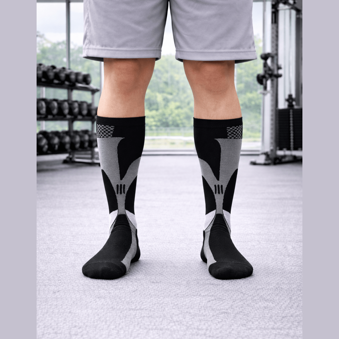 BLACK 3XL- 7XL Performance Compression Socks