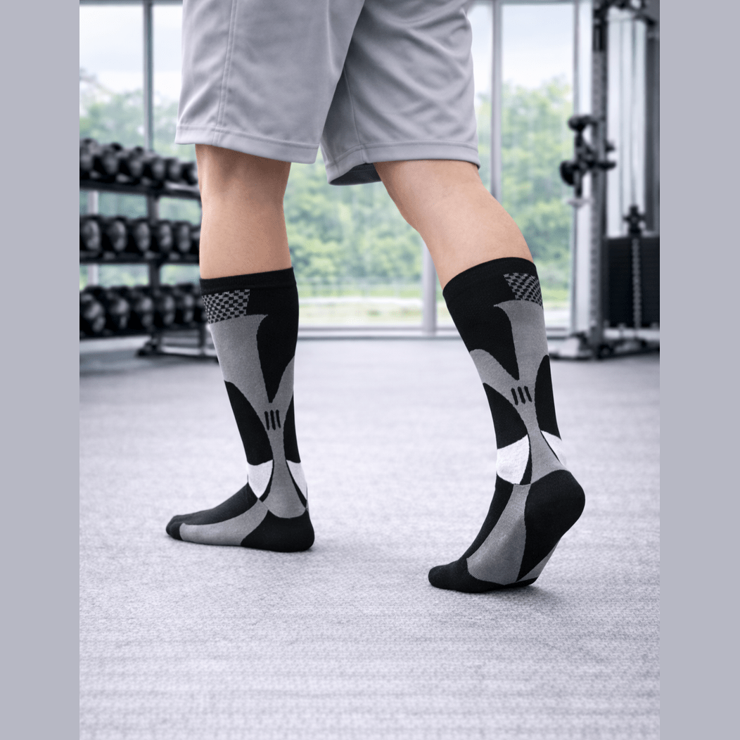 BLACK 3XL- 7XL Performance Compression Socks
