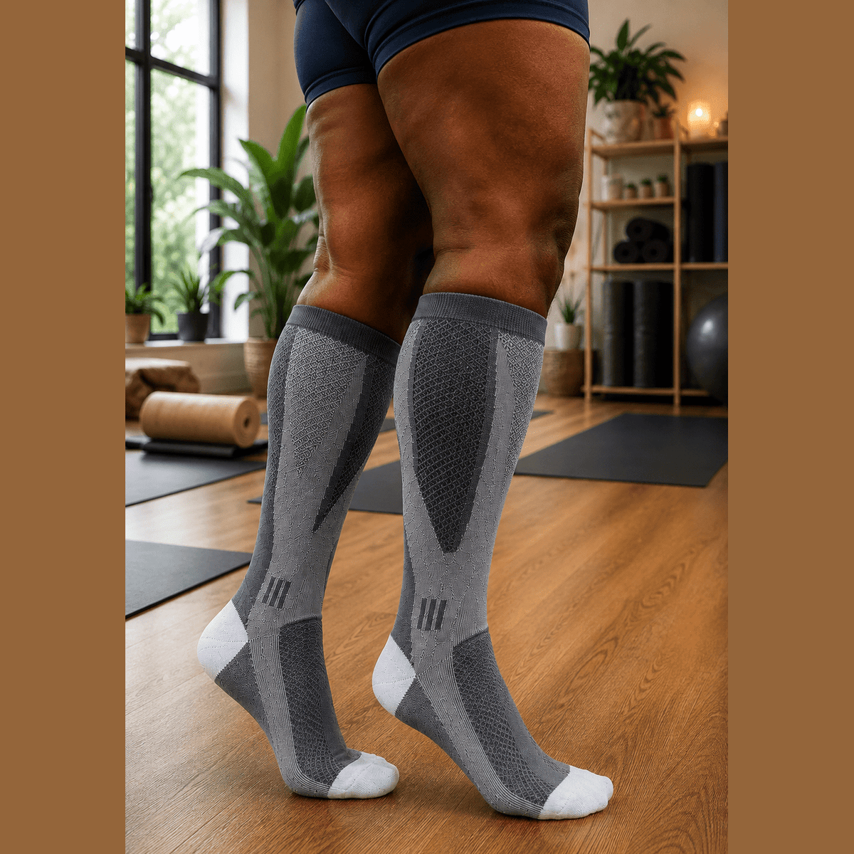 Grey Active Performance Compression Socks (3XL - 7XL)