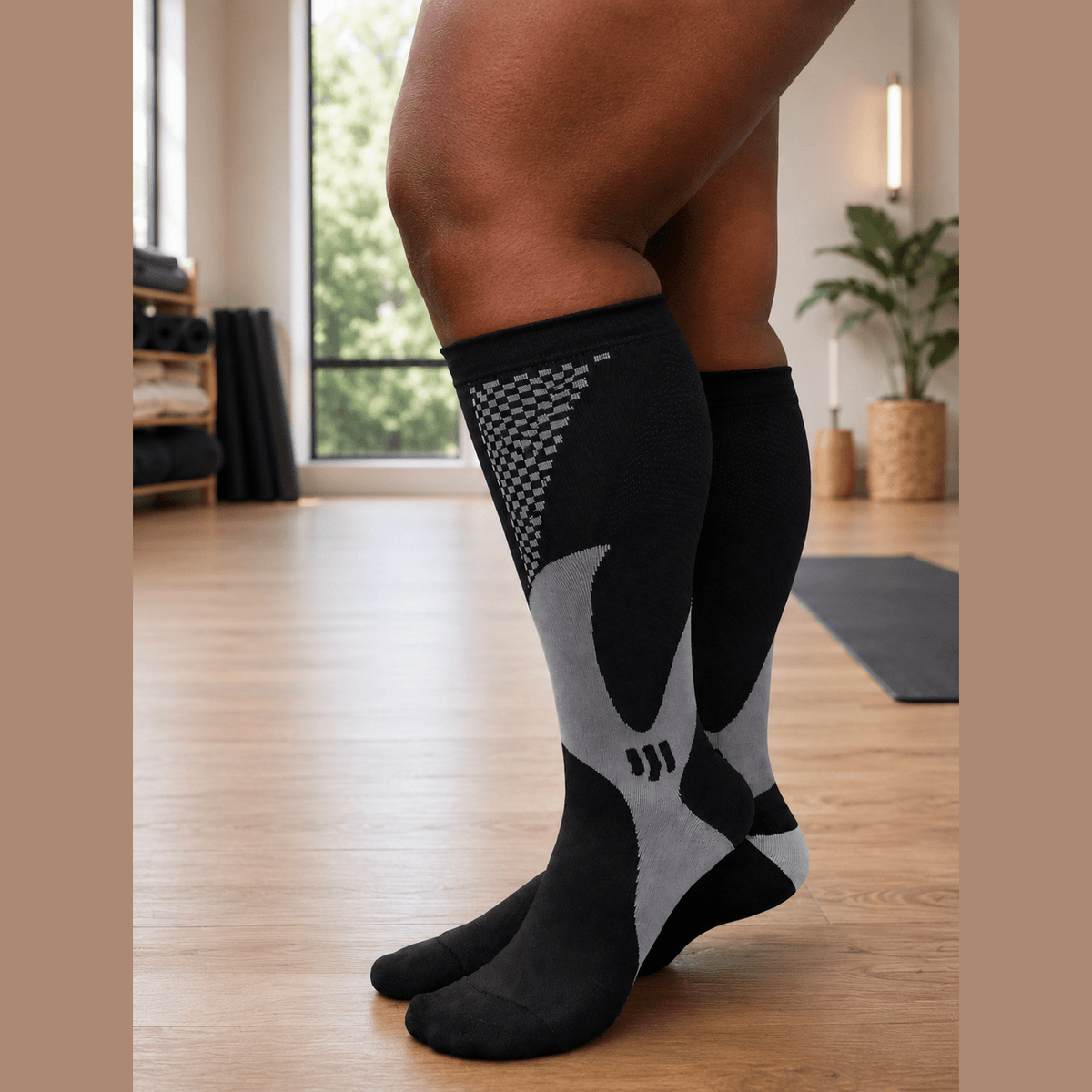 Black Active Performance Compression Socks (3XL - 7XL)