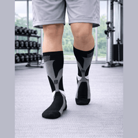 BLACK  3XL- 7XL Performance Compression Socks