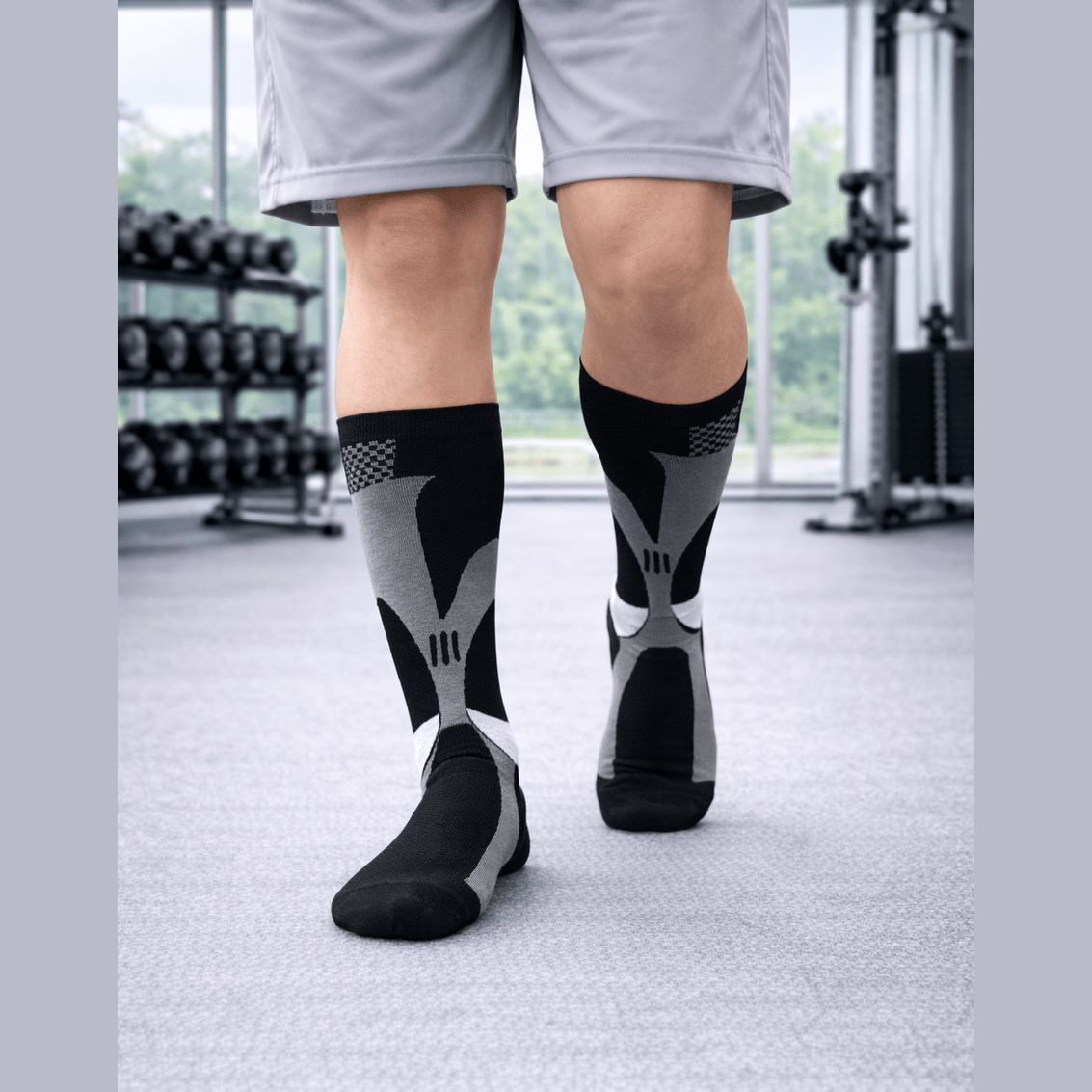 GREY 3XL- 7XL Performance Compression Socks