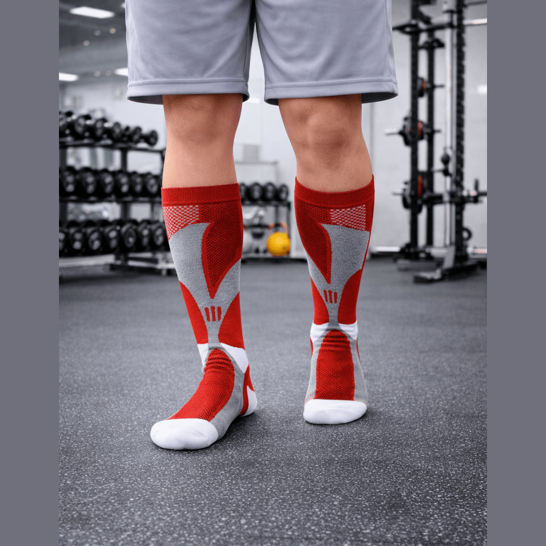 RED  3XL- 7XL Performance Compression Socks