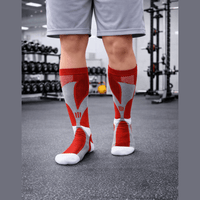 RED  3XL- 7XL Performance Compression Socks