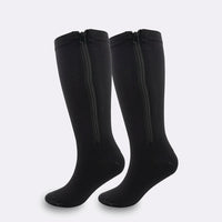 BLACK Zipper Sides CLOSE TOE Compression Socks