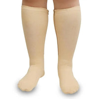 BEIGE   Zipper Sides  CLOSE TOE  Compression Socks,