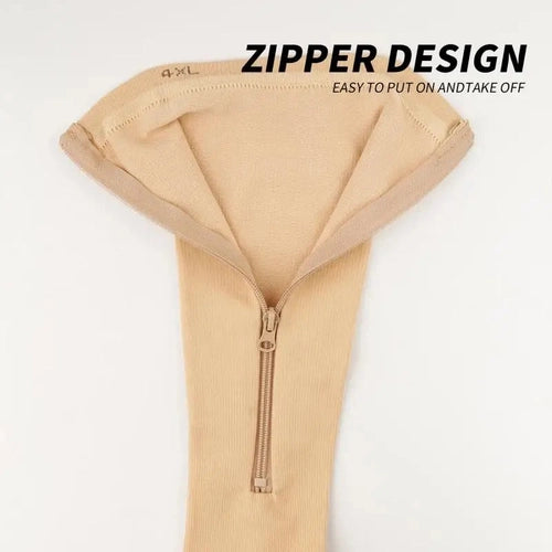 BLACK Zipper Sides CLOSE TOE Compression Socks