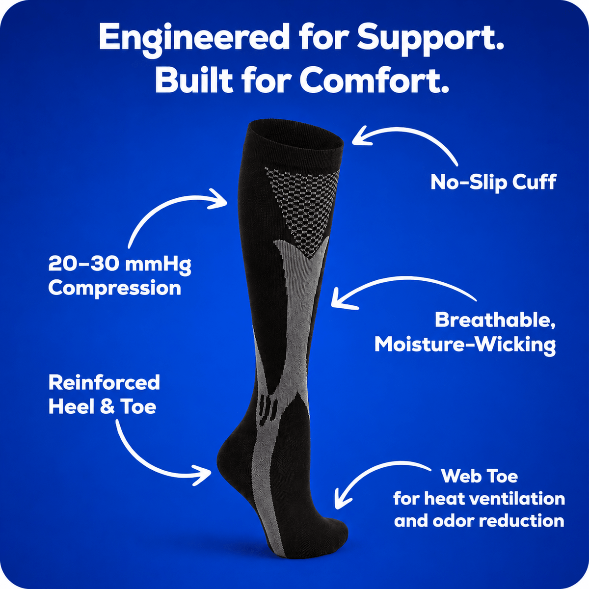 Red Active Performance Compression Socks (3XL - 7XL)