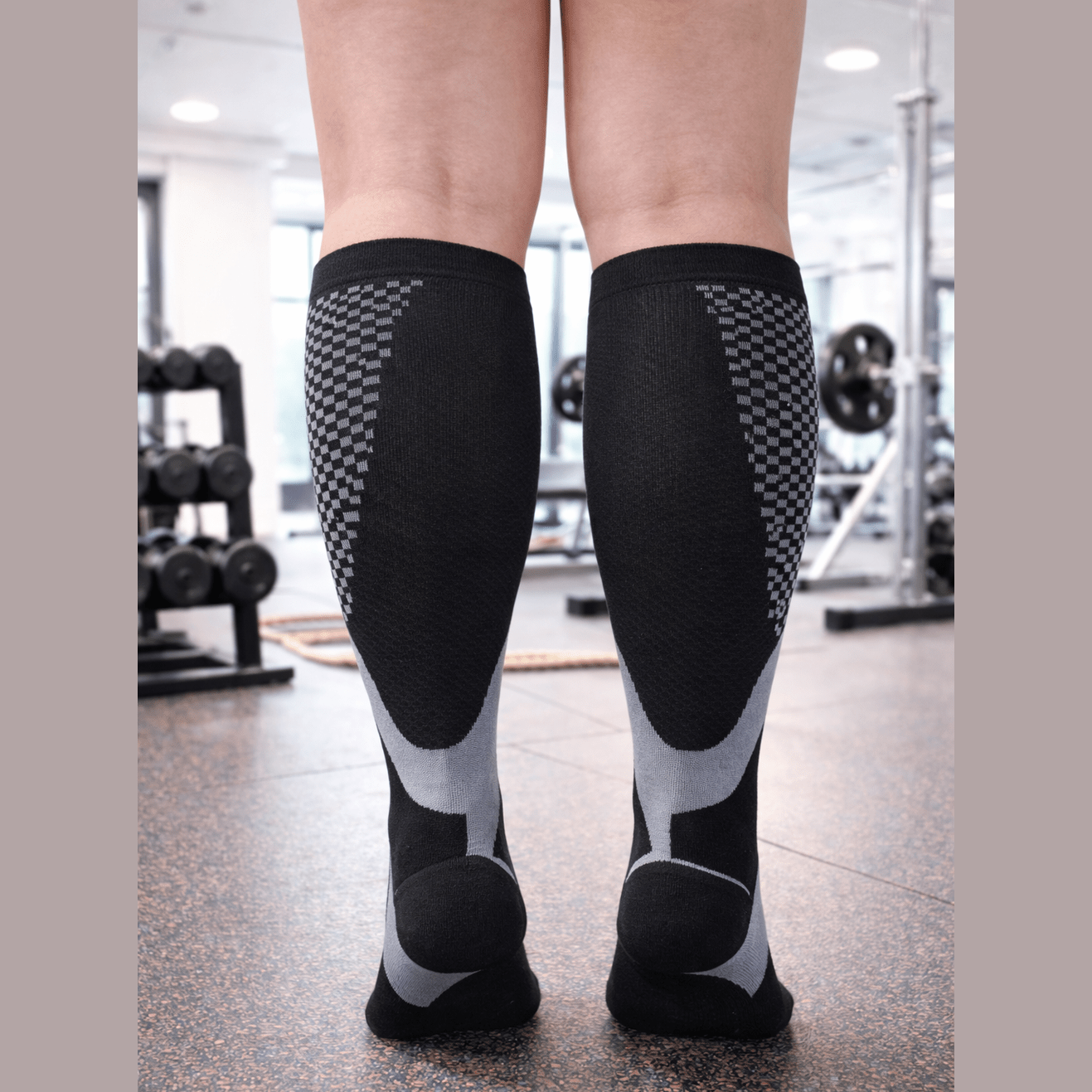 BLACK  3XL- 7XL Performance Compression Socks