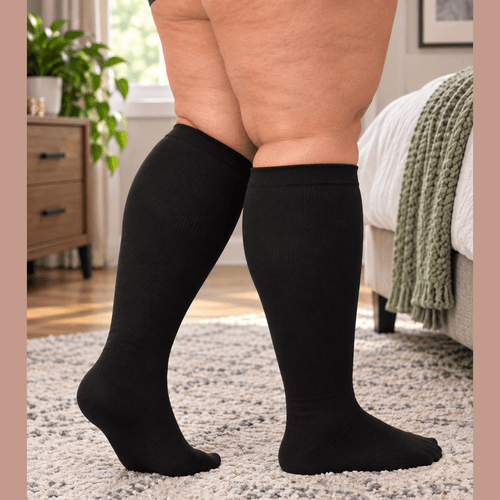 Black Closed-Toe Compression Socks