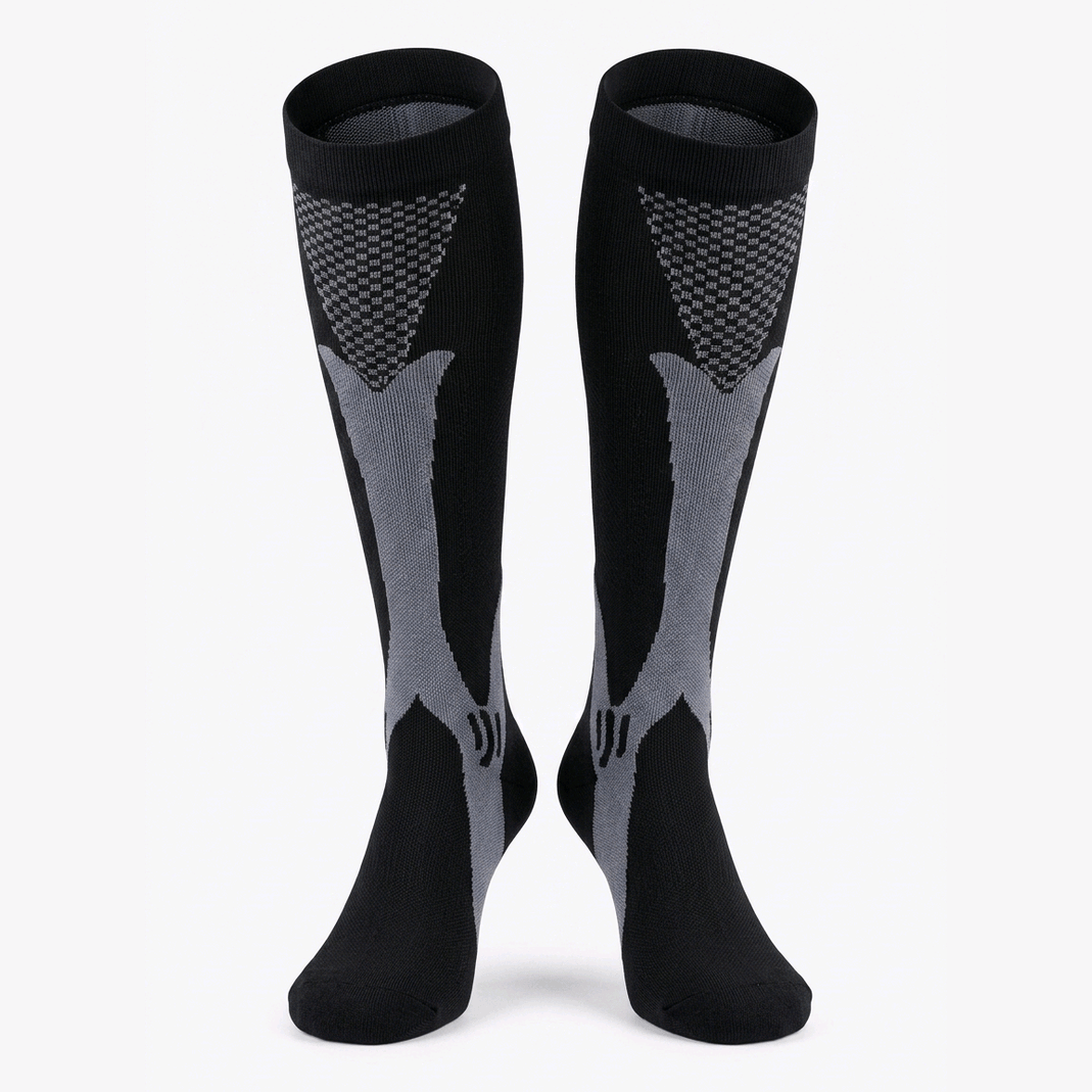 Black Active Performance Compression Socks (3XL - 7XL)