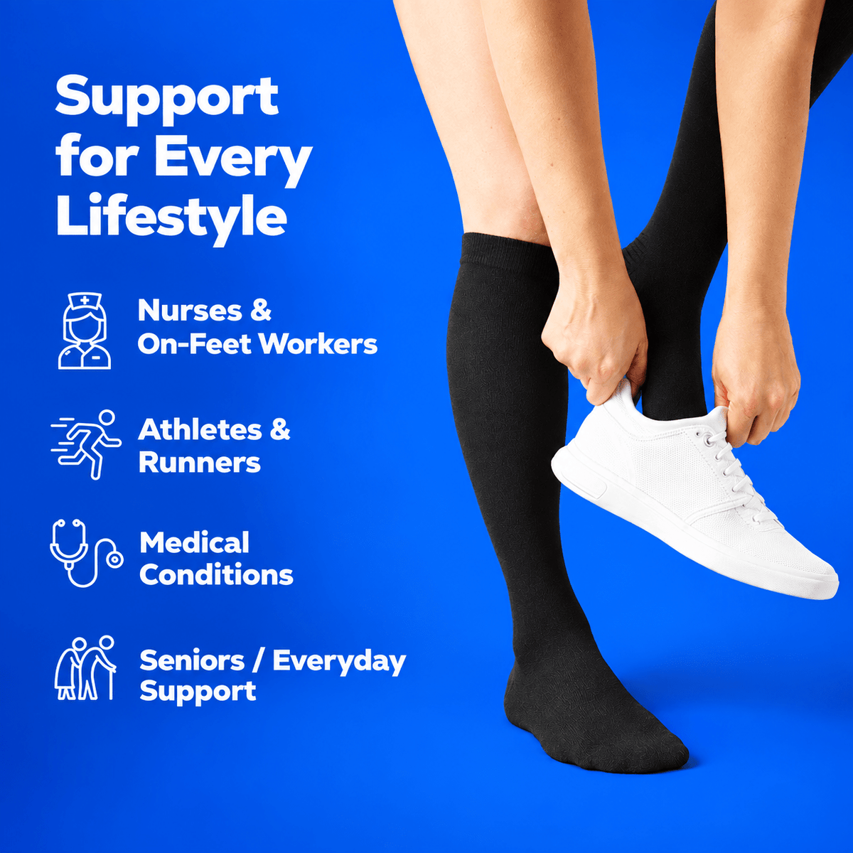 Beige Open-Toe Compression Socks