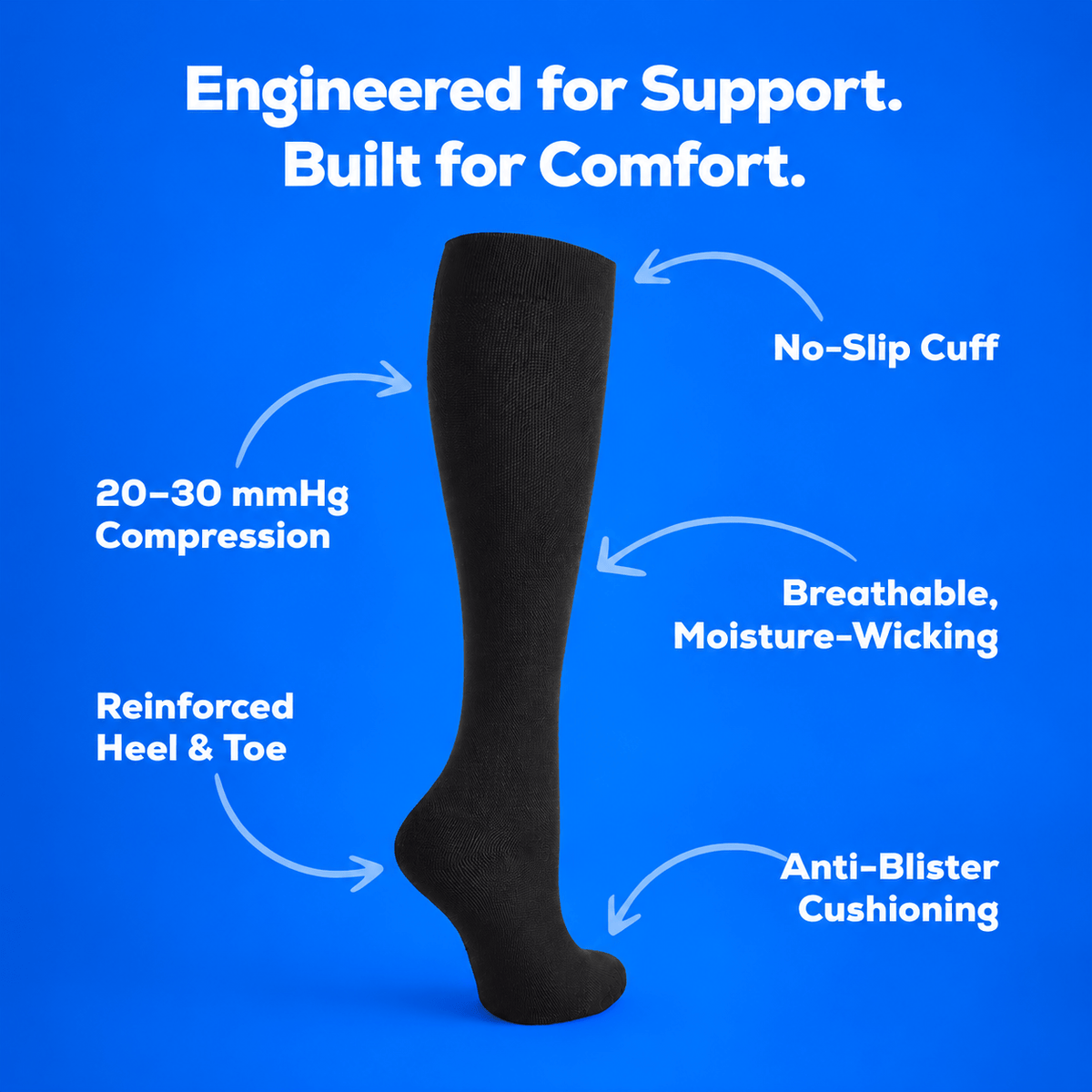 Beige Open-Toe Compression Socks