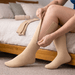 Beige Side-Zip Closed-Toe Compression Socks