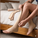 Beige Side-Zip Open-Toe Compression Socks